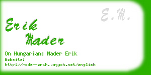 erik mader business card